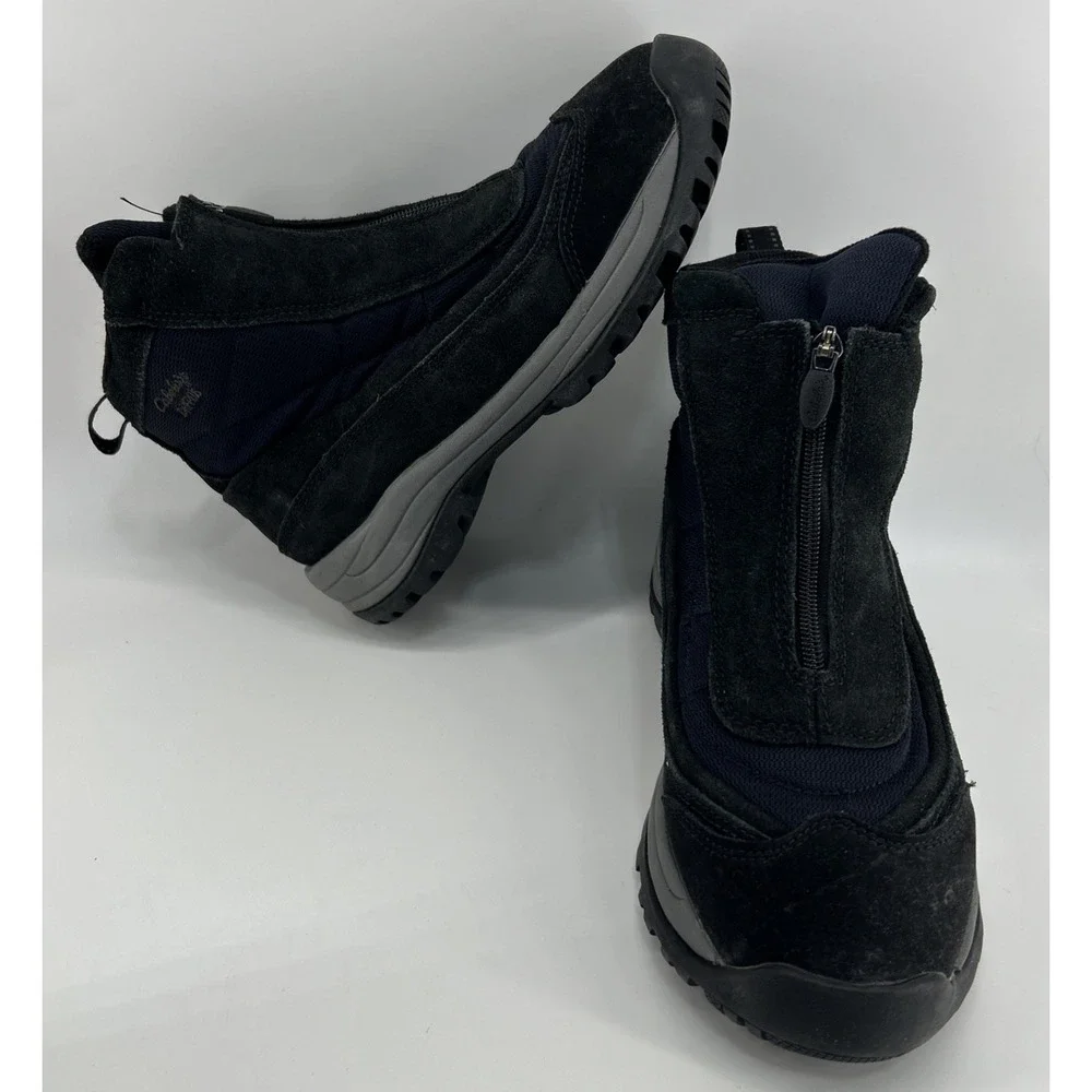 Cabela's Dry Plus Black‎ And Blue Leather Boots 84-1107 Thinsulate Size 8D
